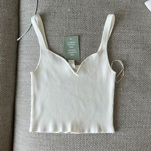 NWT Sweetheart Ivory Ribbed Tank